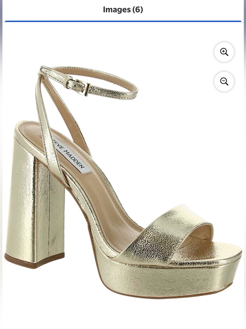 Steve Madden Lessa Gold Platform Block Heel 9.5